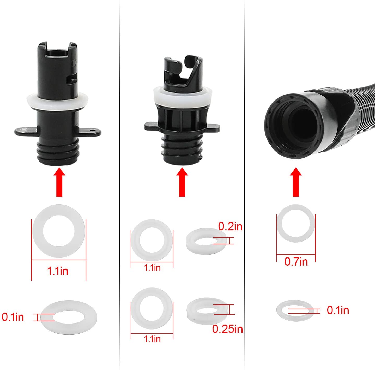 Inflatable Pump Accessory with Six Nozzles and One Hose