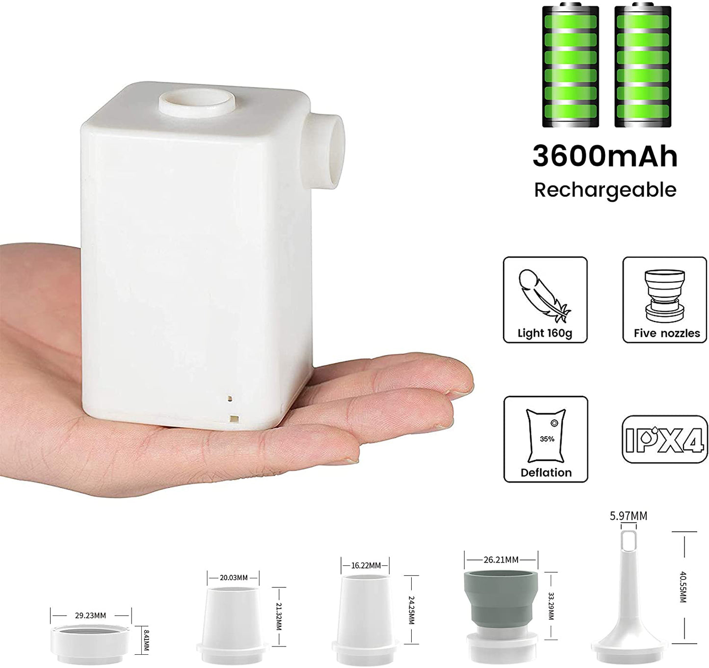 Portable Air Pump Rechargeable Auto Electric