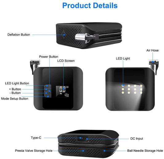 Portable Air Pump For Car Electric Auto For Tires