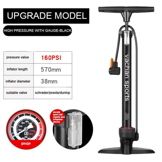 Portable Hand Air Pump Bike And Cycle Black