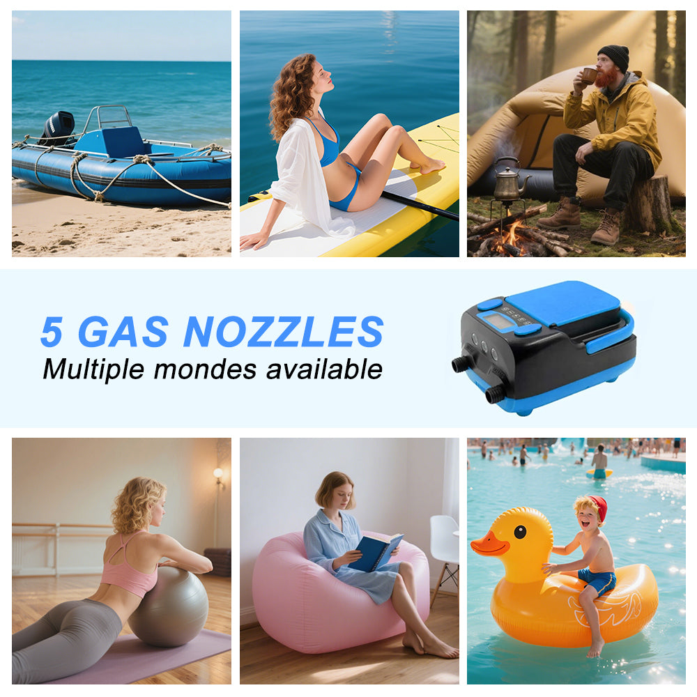 Portable Air Pump Auto Electric Paddleboard Inflatable Blue