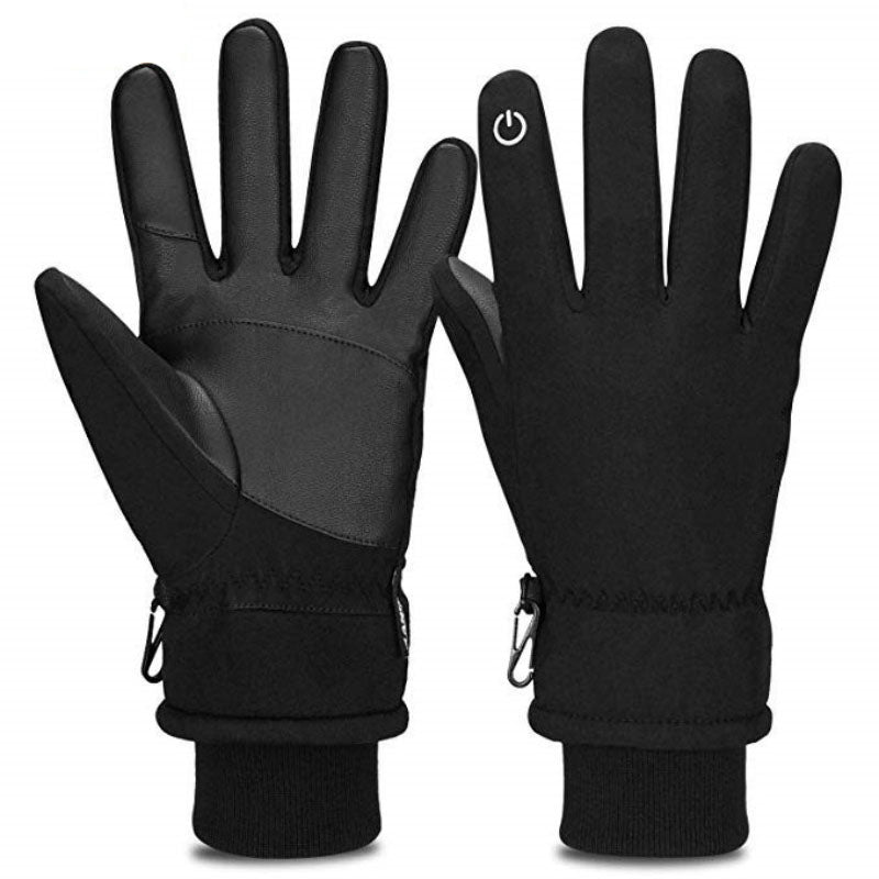 women ski gloves thermal winter gloves outdoor sports runing cycling gloves  waterproof touch screen cycling thinsulate motorbike snow warm riding women  ladies boys girls windproof coldproof PU palm anti-slip black walking hiking