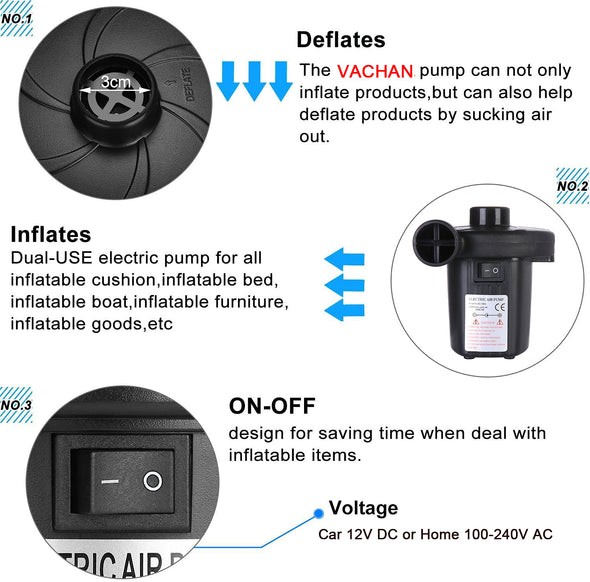Portable Electric Air pump for Inflatable Bed